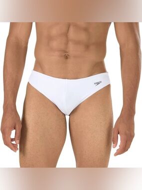 NWT Speedo Men's Power Flex Eco Swim Brief~Size 36~White~$42